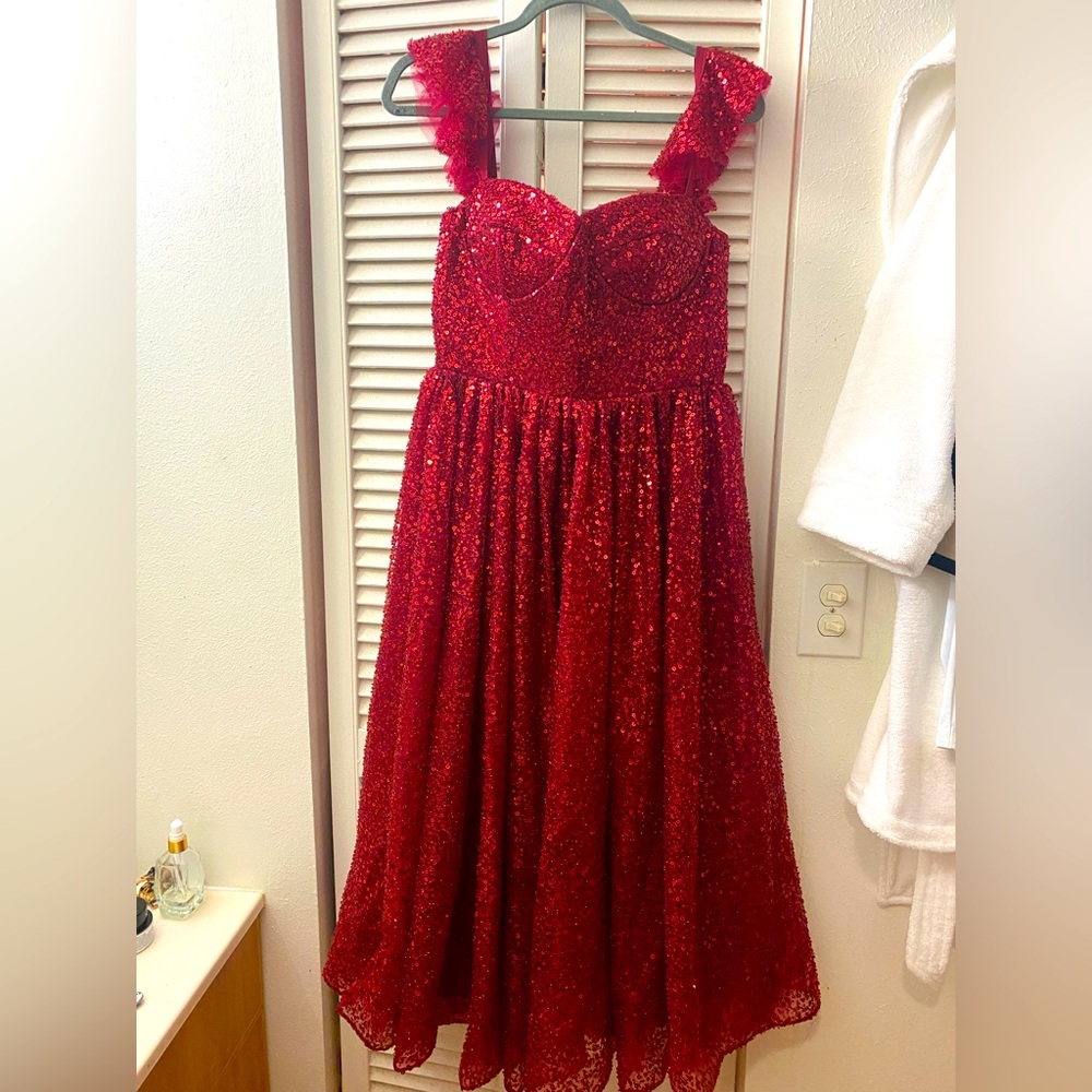 Ava Gowns- Red Sequin Gown